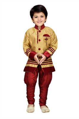 

AJ Dezines Boys Festive & Party Sherwani and Churidar Set(Maroon Pack of 1)