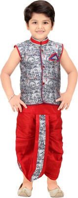 

Kute Kids Boys Kurta and Dhoti Pant Set(Grey Pack of 1
