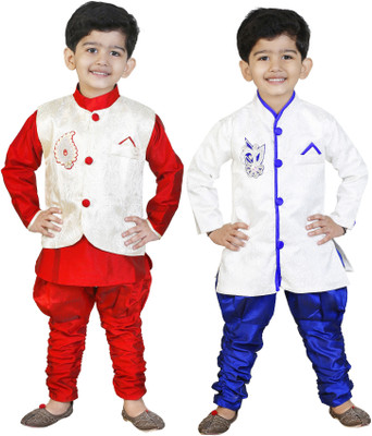 

GENERATION NEXT Boys Kurta, Waistcoat and Pyjama Set(Multicolor Pack of 2, Maroon