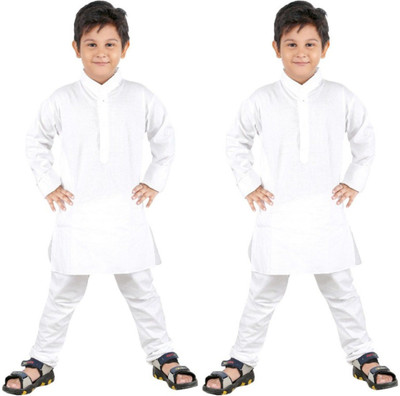

GENERATION NEXT Boys Casual Kurta and Pyjama Set(White Pack of 2