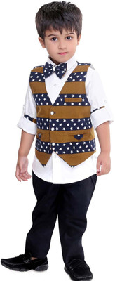 

Bad Boys Boys Shirt, Waistcoat and Pant Set(Multicolor Pack of 4, Brown