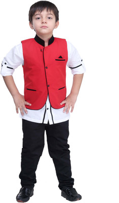 

Bad Boys Boys Kurta, Waistcoat and Breeches Set(Red Pack of 3)