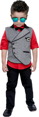 

Bad Boys Boys Shirt, Waistcoat and Pant Set(Multicolor Pack of 4, Black