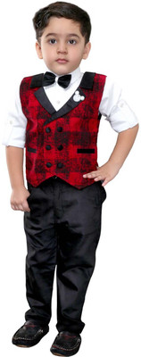 

Bad Boys Boys Shirt, Waistcoat and Pant Set(Multicolor Pack of 4, Red