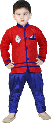 

FTC Bazar Boys Kurta and Breeches Set(Red Pack of 1), Blue;red
