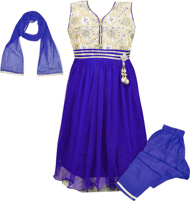 

KID1 Girls Kurta, Churidar & Dupatta Set(Blue Pack of 1