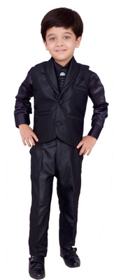 

Arshia Fashions Boys Shirt, Waistcoat and Pant Set(Black Pack of 1