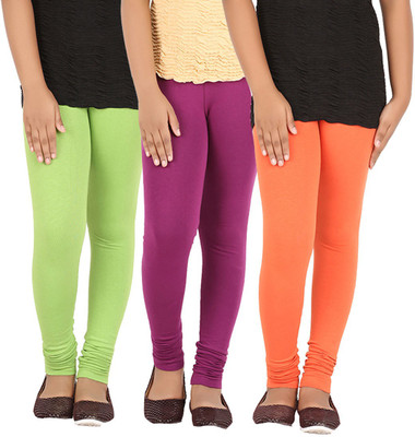 

Greenwich Legging For Girls(Multicolor Pack of 3), Dark orange;grape purple;lawn green