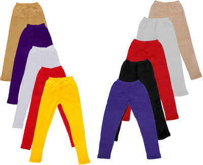 

IndiWeaves Legging For Girls(Beige Pack of 10, Beige;black;purple;red;white