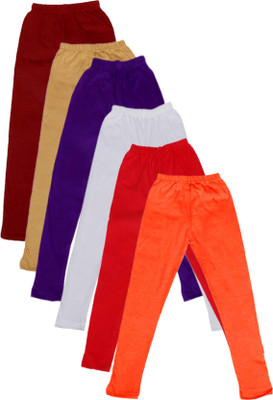 

IndiWeaves Legging For Girls(Multicolor Pack of 6, Beige;maroon;orange;purple;red;white