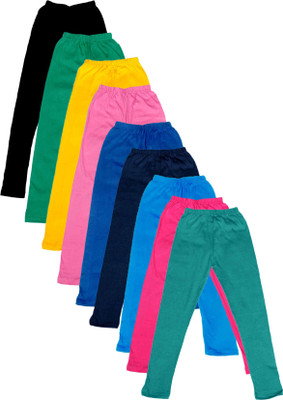 

IndiWeaves Legging For Girls(Multicolor Pack of 9, Black;blue;green;pink;yellow