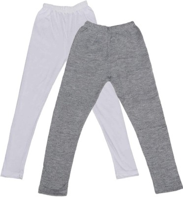 IndiWeaves Legging For Girls(White Pack of 2)