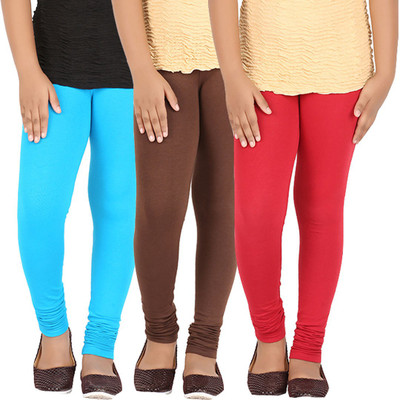

Greenwich Legging For Girls(Multicolor Pack of 3), Dk.brown;maroon red;turq blue