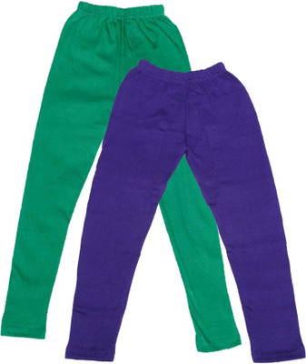 

IndiWeaves Legging For Girls(Green Pack of 2, Green;purple