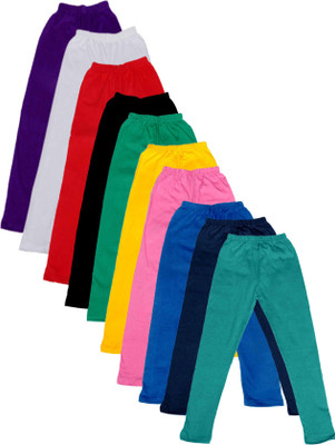 

IndiWeaves Legging For Girls(Multicolor Pack of 10, Black;blue;green;pink;purple;red;white;yellow