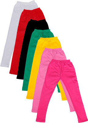 

IndiWeaves Legging For Girls(Multicolor Pack of 7, Black;green;pink;red;white;yellow