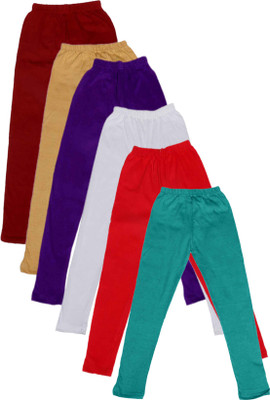 

IndiWeaves Legging For Girls(Multicolor Pack of 6, Beige;green;maroon;purple;red;white