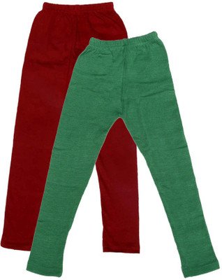

IndiWeaves Legging For Girls(Maroon Pack of 2, Green;maroon