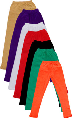 

IndiWeaves Legging For Girls(Multicolor Pack of 7, Beige;black;green;orange;purple;red;white