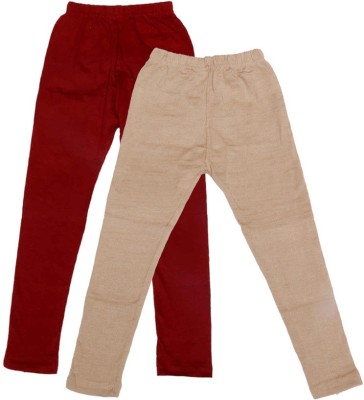 IndiWeaves Legging For Girls(Maroon Pack of 2)