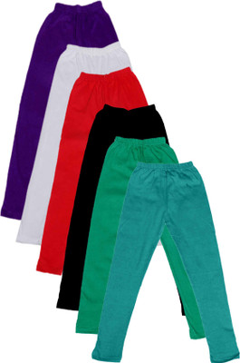 

IndiWeaves Legging For Girls(Multicolor Pack of 6, Black;green;purple;red;white