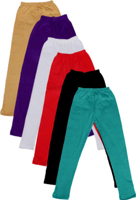 

IndiWeaves Legging For Girls(Multicolor Pack of 6, Beige;black;green;purple;red;white