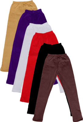 

IndiWeaves Legging For Girls(Multicolor Pack of 6, Beige;black;brown;purple;red;white
