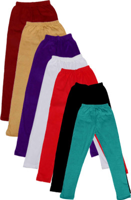 

IndiWeaves Legging For Girls(Multicolor Pack of 7, Beige;black;green;maroon;purple;red;white