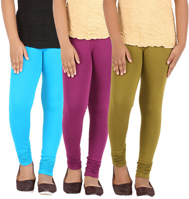 

Greenwich Legging For Girls(Multicolor Pack of 3, Grape purpule;olive green;turq blue
