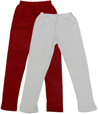 

IndiWeaves Legging For Girls(Maroon Pack of 2, Maroon;white