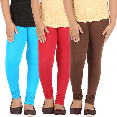

Greenwich Legging For Girls(Multicolor Pack of 3), Dk.brown;maroon red;turq blue