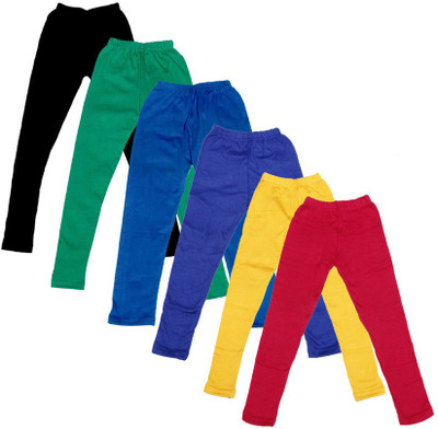 IndiWeaves Legging For Girls(Black Pack of 6)