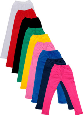 

IndiWeaves Legging For Girls(Multicolor Pack of 9, Black;blue;green;pink;red;white;yellow