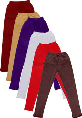 

IndiWeaves Legging For Girls(Multicolor Pack of 6, Beige;brown;maroon;purple;red;white