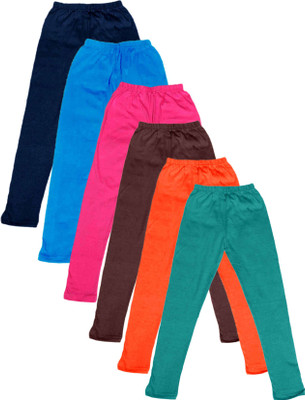 

IndiWeaves Legging For Girls(Multicolor Pack of 6, Blue;brown;green;orange;pink