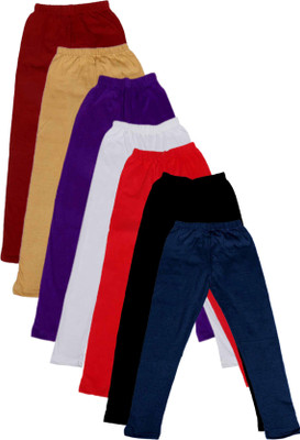 

IndiWeaves Legging For Girls(Multicolor Pack of 7, Beige;black;blue;maroon;purple;red;white