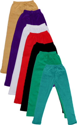 

IndiWeaves Legging For Girls(Multicolor Pack of 7, Beige;black;green;purple;red;white
