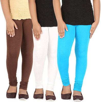 

Greenwich Legging For Girls(Multicolor Pack of 3), Dark brown;snow white;turq blue