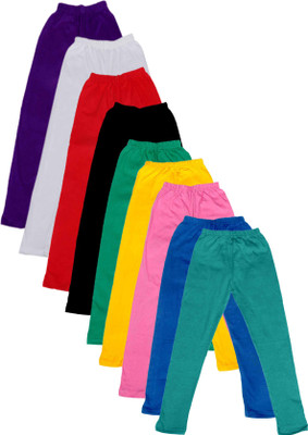 

IndiWeaves Legging For Girls(Multicolor Pack of 9, Black;blue;green;pink;purple;red;white;yellow
