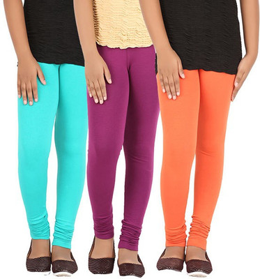 

Greenwich Legging For Girls(Multicolor Pack of 3), Dark orange;grape purpule;pool green