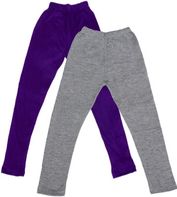 

IndiWeaves Legging For Girls(Purple Pack of 2, Grey;purple