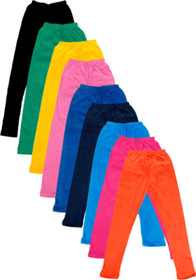 

IndiWeaves Legging For Girls(Multicolor Pack of 9, Black;blue;green;orange;pink;yellow