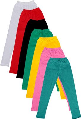 

IndiWeaves Legging For Girls(Multicolor Pack of 7, Black;green;pink;red;white;yellow