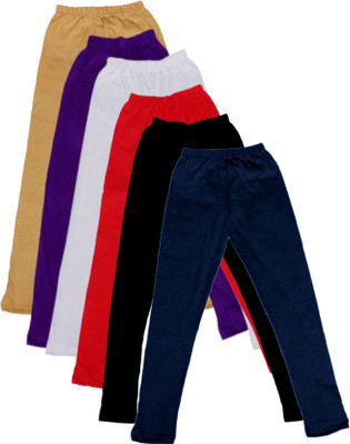 

IndiWeaves Legging For Girls(Multicolor Pack of 6, Beige;black;blue;purple;red;white