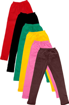 

IndiWeaves Legging For Girls(Multicolor Pack of 6, Black;brown;green;pink;red;yellow