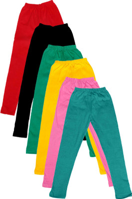 

IndiWeaves Legging For Girls(Multicolor Pack of 6, Black;green;pink;red;yellow