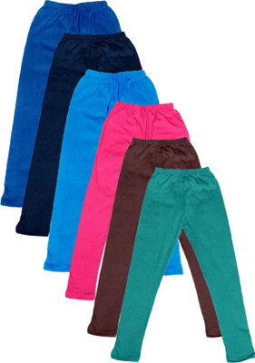 

IndiWeaves Legging For Girls(Multicolor Pack of 6, Blue;brown;green;pink
