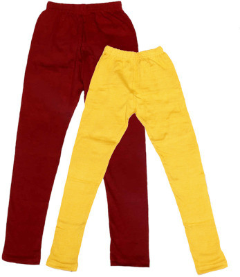 

IndiWeaves Legging For Girls(Maroon Pack of 2, Maroon;yellow