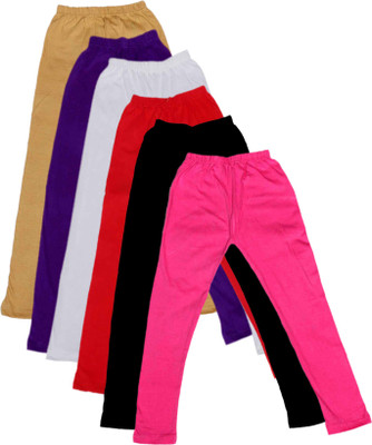 

IndiWeaves Legging For Girls(Multicolor Pack of 6, Beige;black;pink;purple;red;white