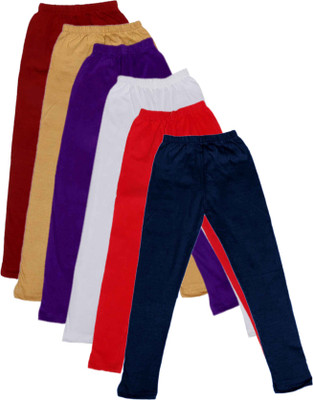

IndiWeaves Legging For Girls(Multicolor Pack of 6, Beige;blue;maroon;purple;red;white